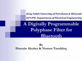 A Digitally Programmable Polyphase Filter for Bluetooth