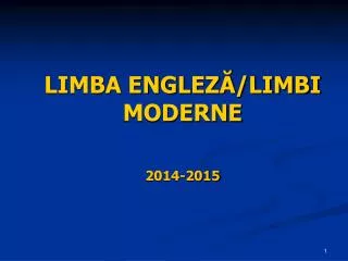 limba englez limbi moderne