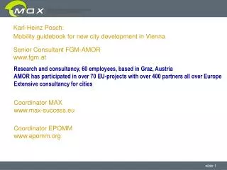 Karl-Heinz Posch: Mobility guidebook for new city development in Vienna