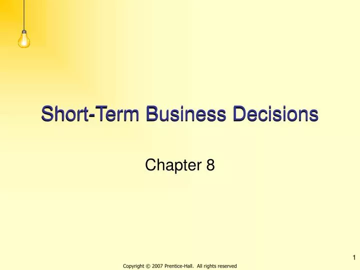short term business decisions