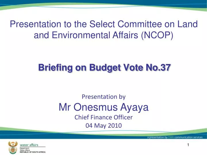 briefing on budget vote no 37