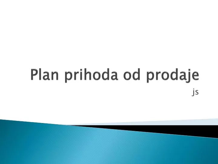 plan prihoda od prodaje