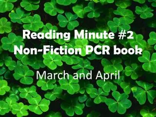 Reading Minute #2 Non-Fiction PCR book