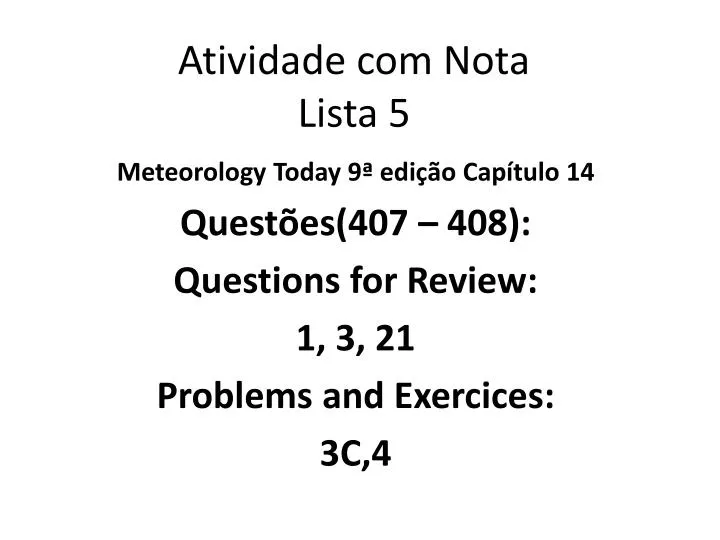 atividade com nota lista 5