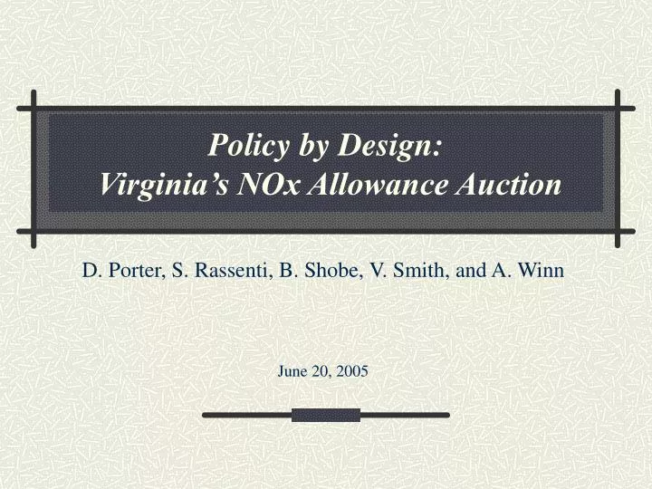 policy by design virginia s nox allowance auction