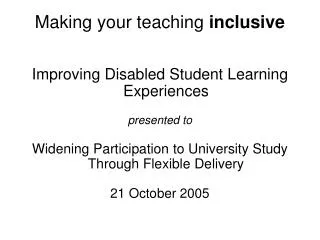 Making your teaching inclusive