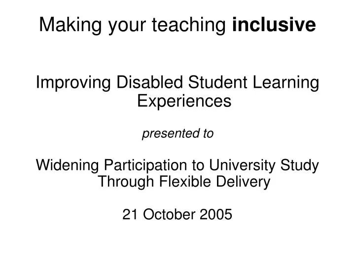 making your teaching inclusive