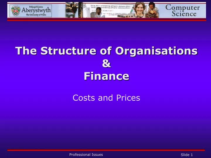 the structure of organisations finance