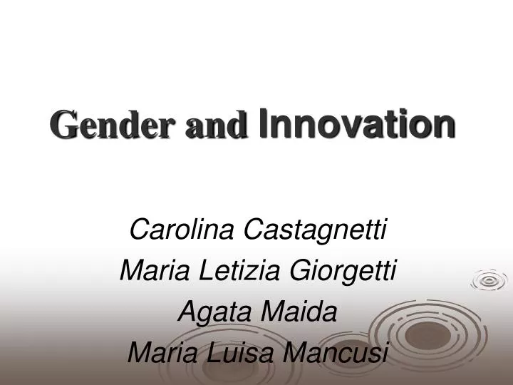 gender and innovation