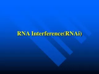 rna interference rnai