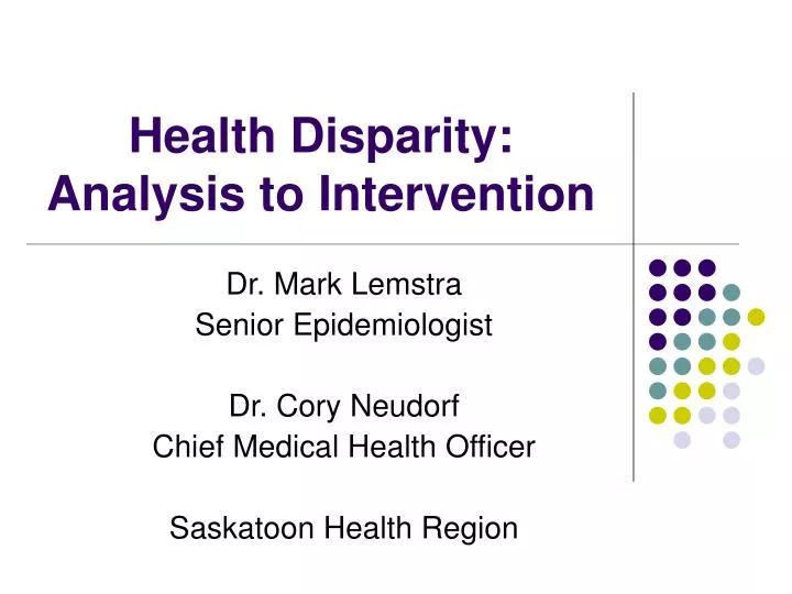 health disparity analysis to intervention