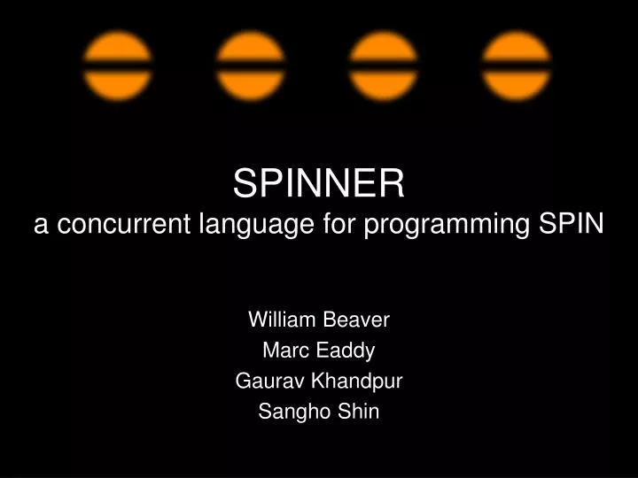 spinner a concurrent language for programming spin