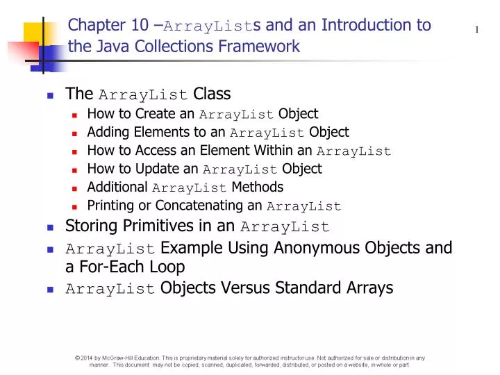 chapter 10 arraylist s and an introduction to the java collections framework