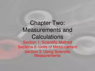 Chapter Two: Measurements and Calculations