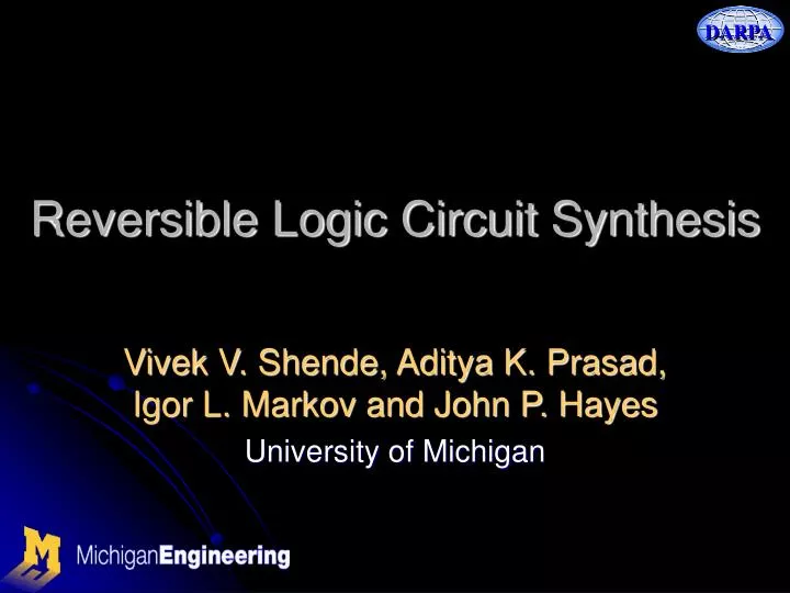 reversible logic circuit synthesis