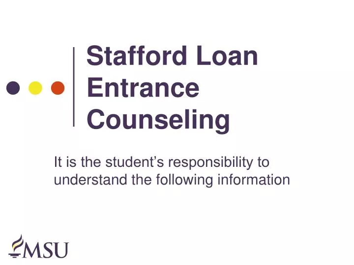 stafford loan entrance counseling