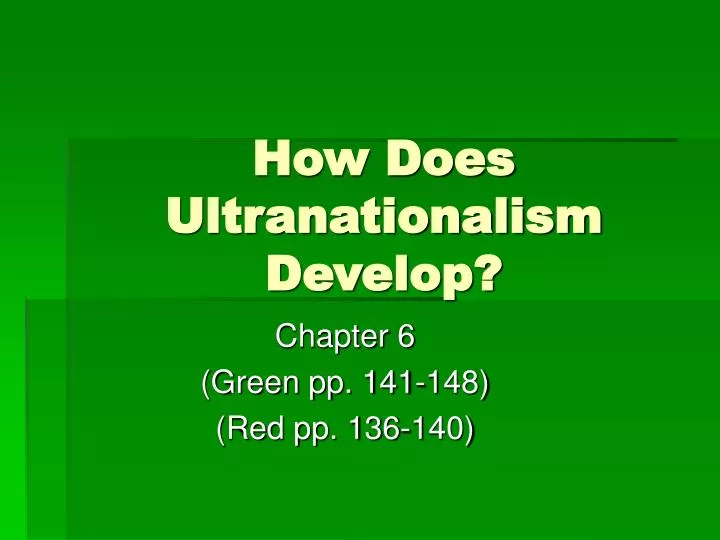 how does ultranationalism develop