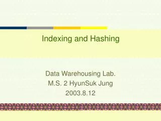 indexing and hashing