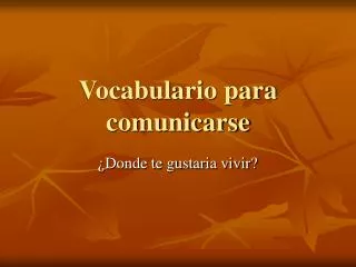 vocabulario para comunicarse