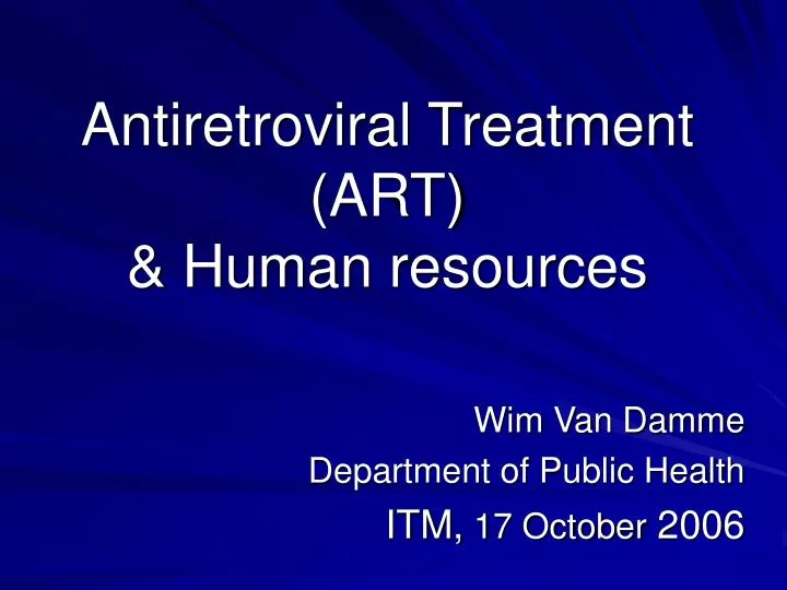 antiretroviral treatment art human resources