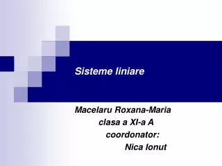 sisteme liniare