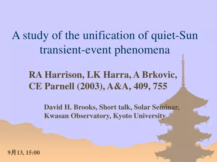 a study of the unification of quiet sun transient event phenomena