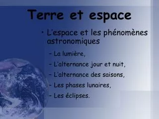 terre et espace
