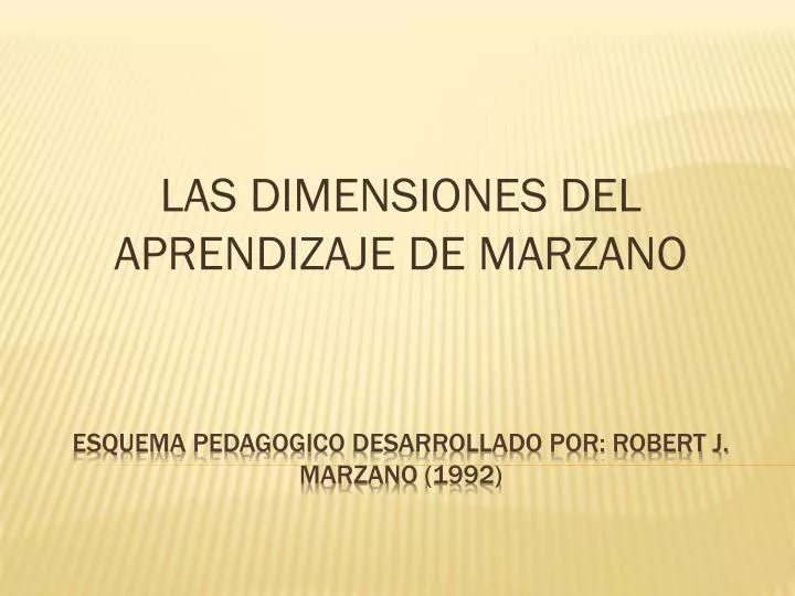 las dimensiones del aprendizaje de marzano