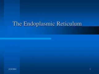 The Endoplasmic Reticulum