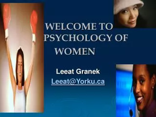WELCOME TO 	PSYCHOLOGY OF WOMEN
