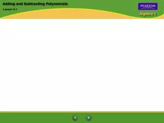 Adding and Subtracting Polynomials