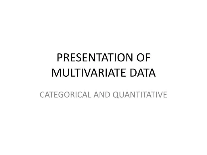 presentation of multivariate data