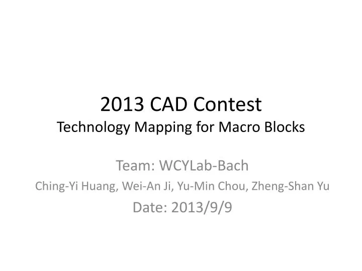 2013 cad contest technology mapping for macro blocks