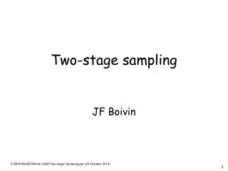 Two-stage sampling