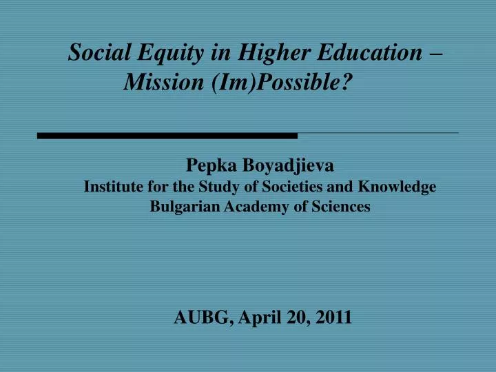 social equity in higher education mission im possible