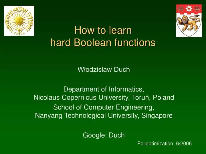 how to learn hard boolean functions