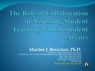 the role of collaboration in assessing student learning within student affairs