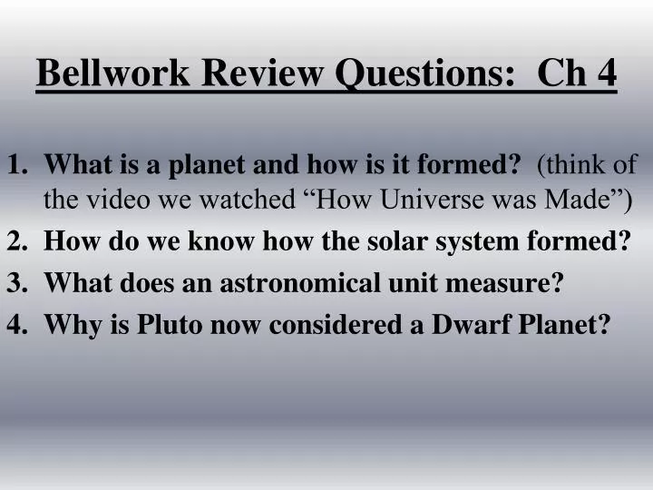 bellwork review questions ch 4