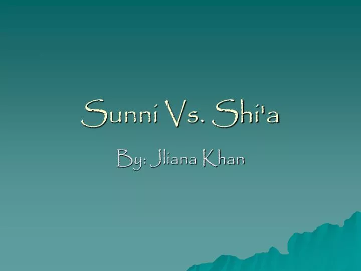 sunni vs shi a