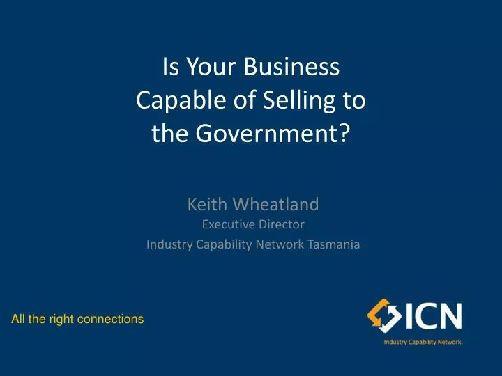 is your business capable of selling to the government