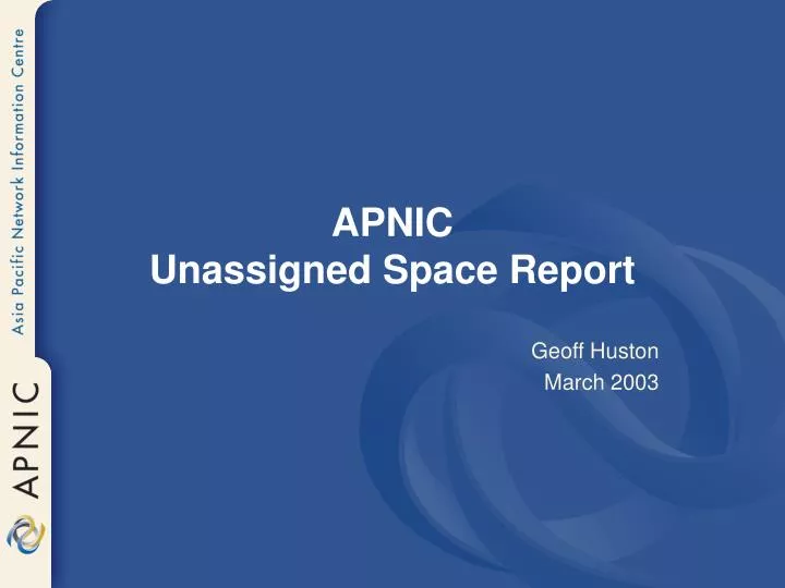 apnic unassigned space report