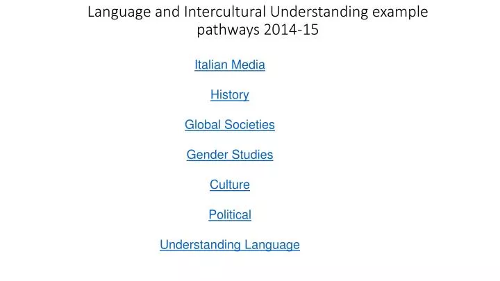 language and intercultural understanding example pathways 2014 15