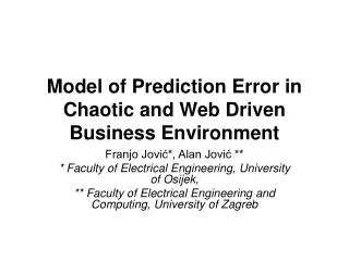 Model of Prediction Error in Chaotic and Web Driven Business Environment