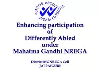 Enhancing participation of Differently Abled under Mahatma Gandhi NREGA