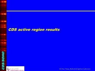 CDS active region results