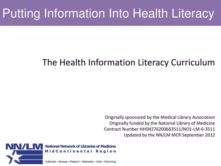 putting information into health literacy