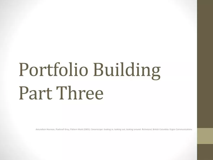 portfolio building part three