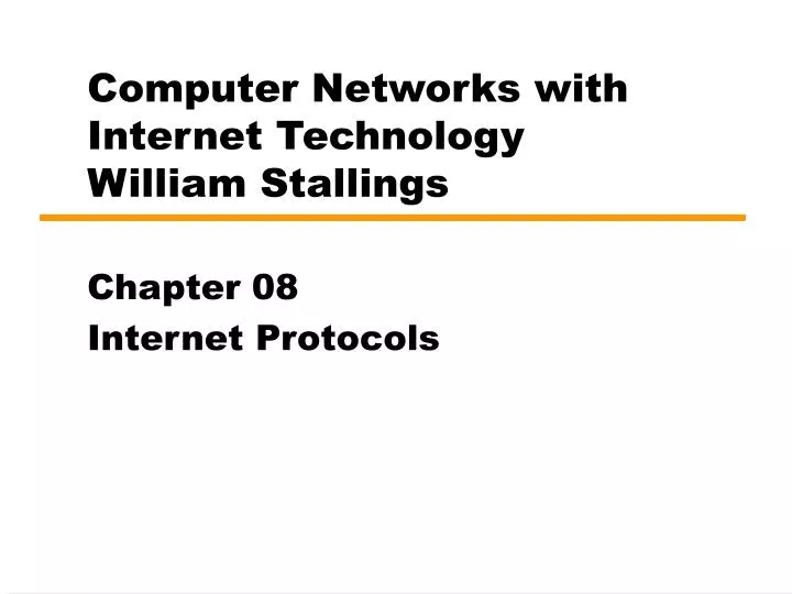 computer networks with internet technology william stallings