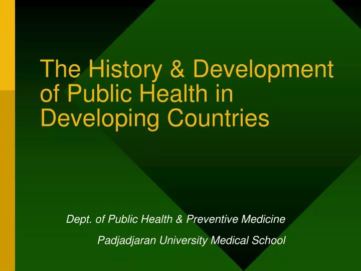 the history development of public health in developing countries