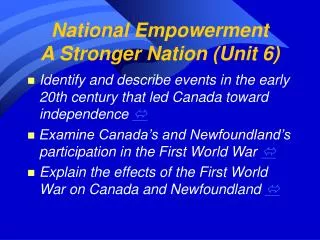 National Empowerment A Stronger Nation (Unit 6)